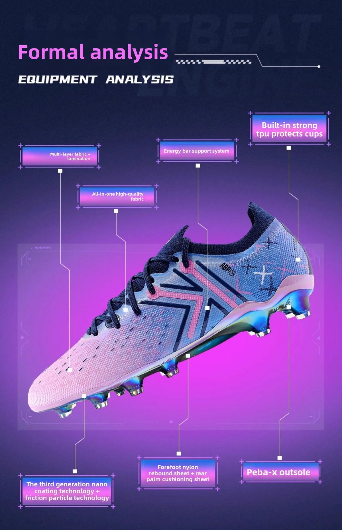 KELME FG Professional Soccer Shoes with Long Nails Natural Grass Professional Match Football Boots Indoor Anti Slip Soccer shoes