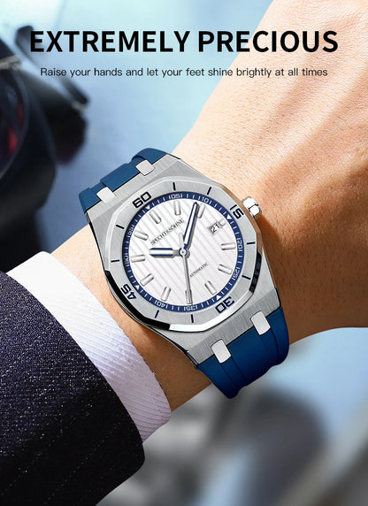 Specht & Sohne New 40mm Men Automatic Mechanical Watches Men Luxury Stainless Steel Watch Rubber Relogio Masculino Waterproof