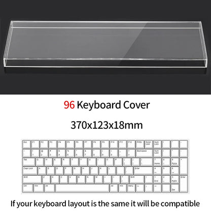 Acrylic Keyboard Clear Protector Case for Mechanical Keyboard, Transparent Keyboard Dust Cover for 60/61/64/96/98/104/108 Key Keyboards & Mouse