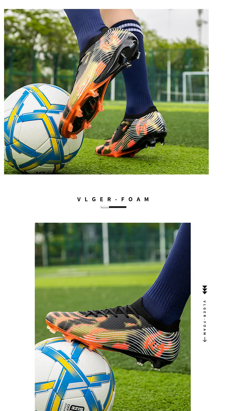 New Men Soccer Shoes Match Outdoor Sneakers Grass Cleats Hot-selling Football Boots Non-Slip Boys High-quality High-top Light