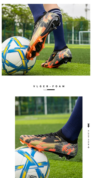 New Men Soccer Shoes Match Outdoor Sneakers Grass Cleats Hot-selling Football Boots Non-Slip Boys High-quality High-top Light
