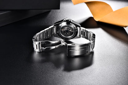 PAGANI DESIGN 2026 New Automatic Machinery Men's Watch GMT DG5833 Stainless Steel sapphire crystal 10Bar Waterproof reloj hombre