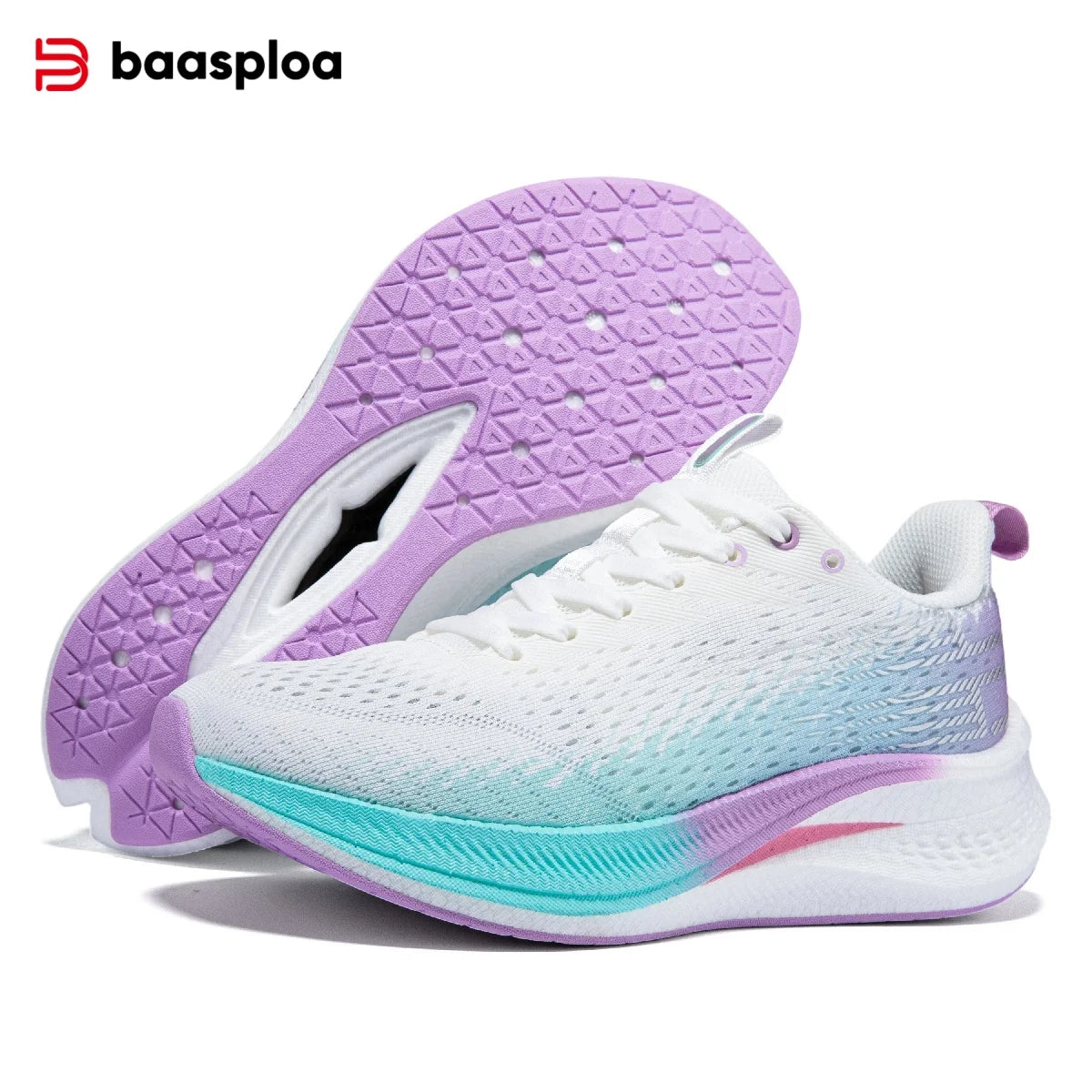 Baasploa Women Carbon Plate Running Shoes Outdoor Professional Cushioning Jogging Sneakers Female Casual Breathable Sports Shoes