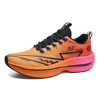 New Men's Carbon Plate Running Shoes Soft Cushion Shock Absorbing Sports Shoes Unisex Sneakers Light Anti-Slip Training Shoes