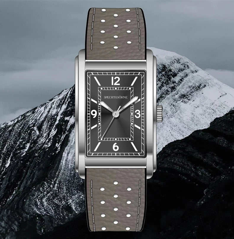 2025 New High Quaity 27MM Specht & Söhne Square Men's Watch Sweep VH31 Movt Steel Reloj Hombre Sapphire Crystal Waterproof