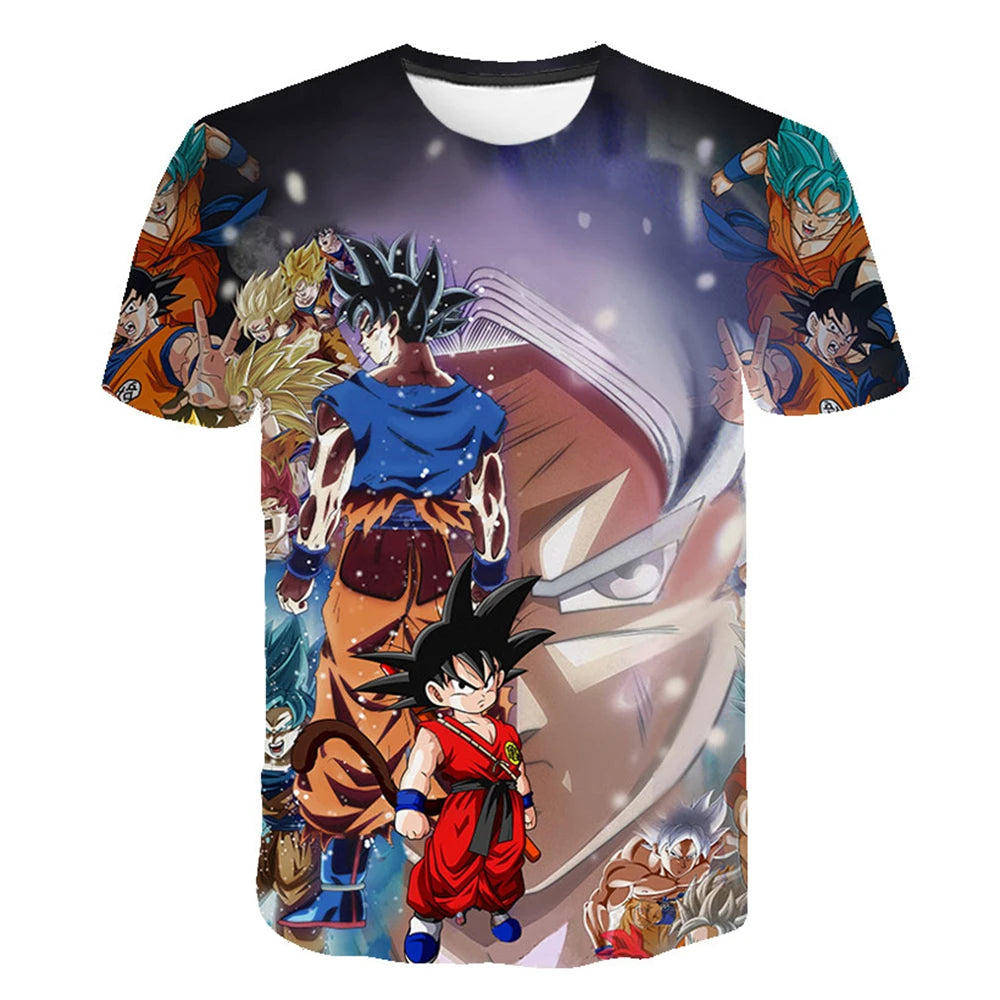 Dragon Ball T-Shirt Kids Adults Top T-Shirt Anime Character Son Goku Super Saiyan T-Shirt Boy Children's Clothes Summer T-Shirts
