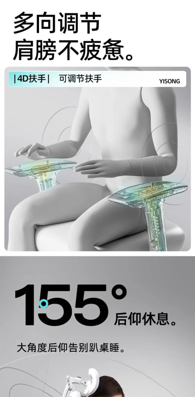 Pohodlná ergonomická studijní židle, opora beder pro dlouhé sezení, zvedací židle, otočná domácí kancelářská židle k počítači