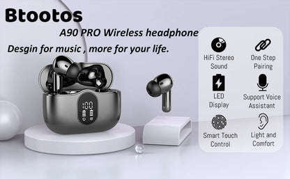 Wireless Earbuds Bluetooth 5.3 ENC Mic – 36H Playtime LED Display Wireless Earbuds with Noise Cancelling, Deep Bass In-Ear Headphones