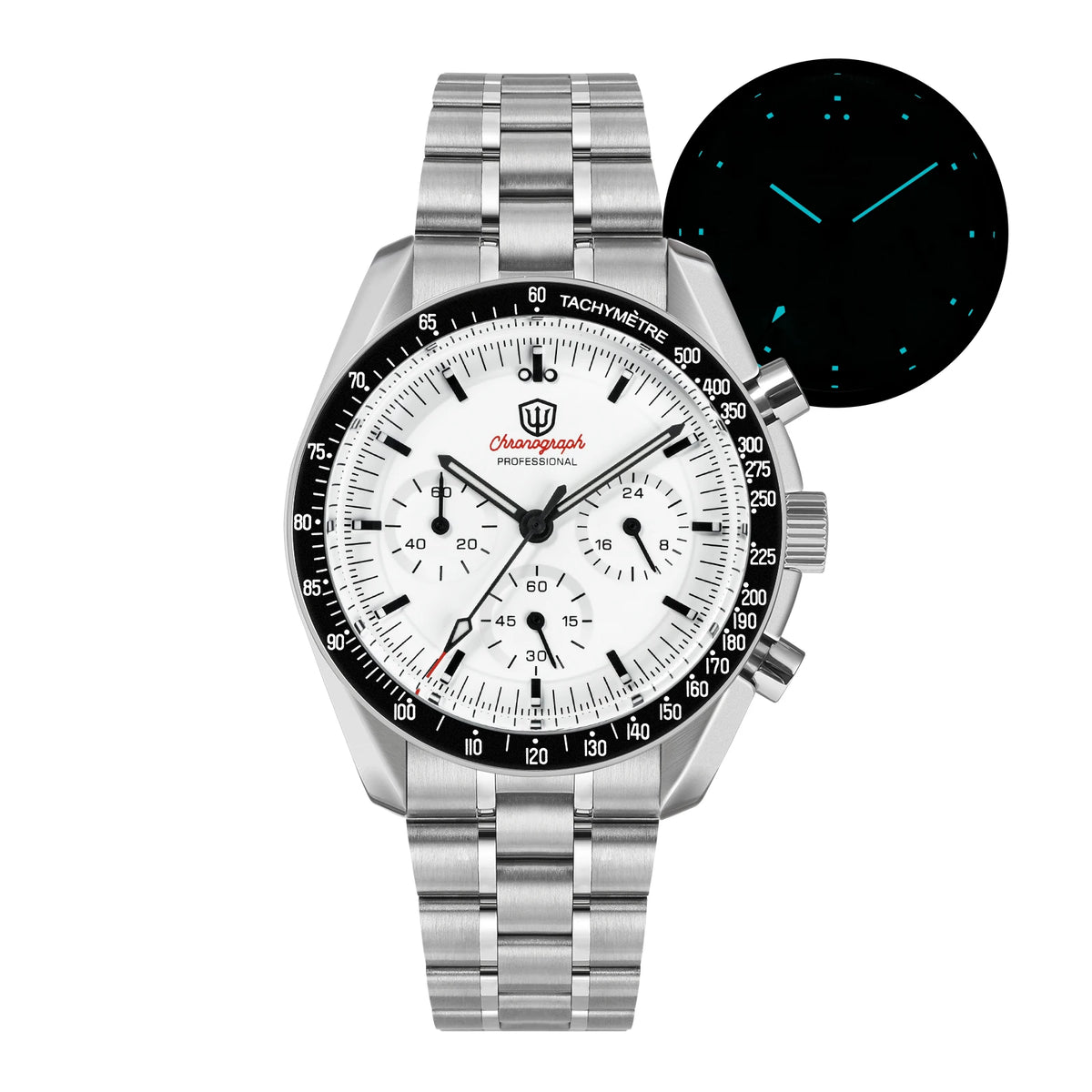 Watchdives WD1860 Watch VK63 Chronological Movement Stainless Steel Watch Sapphire AR Coating Night Light Retro Watches