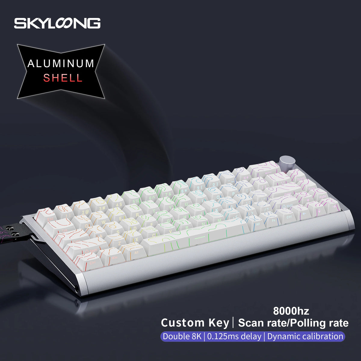 SKYLOONG GK61/GK68 HE Magnetic Keyboard Aluminum Case 8000hz RT0.01mm Rapid Trigger PBT Keycap RGB Backlit Wired Gaming Keyboard