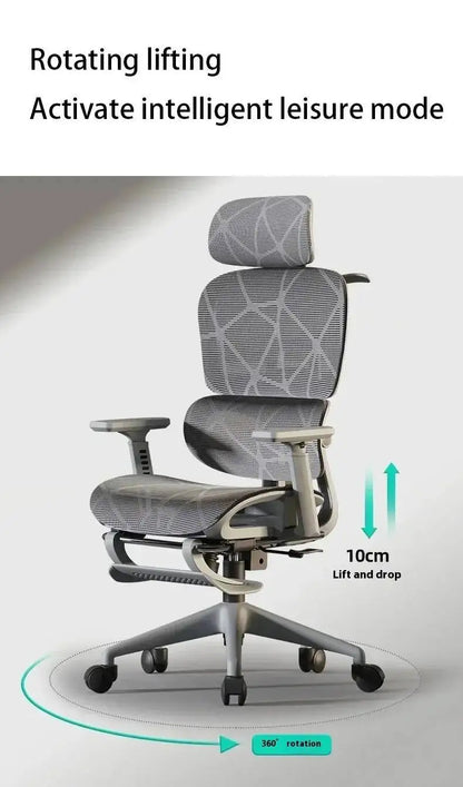 Ergonomic Office Chair with Adjustable Back Support, Mesh Computer Gaming Chair, Lumbar Support Office Chair, Swivel Rolling Desk Chair for Home & Office