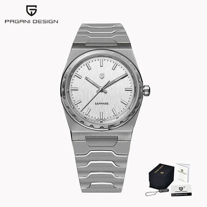 PAGANI DESIGN Men's Quartz Watches Ultra-Thin 7mm Series 37mm Sapphire Stainless Steel Waterproof Watches for Man TMI VJ21