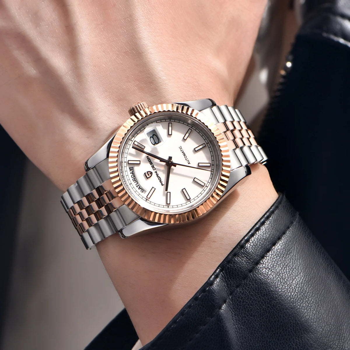PAGANI DESIGN Luxury Men Watch Sapphire mirror Luminous Stainless Steel Watch Week Date Mechanical Waterproof ST16 Man watch