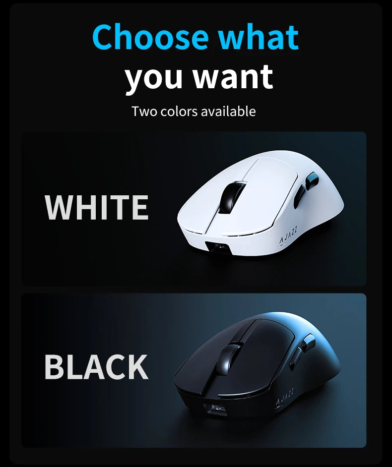 AJAZZ AJ179 V2 MAX Tri-Mode Wireless Gaming Mouse, 56g Lightweight PAW3311 Sensor, 12000 DPI, Rechargeable Right-Hand Gaming Mouse