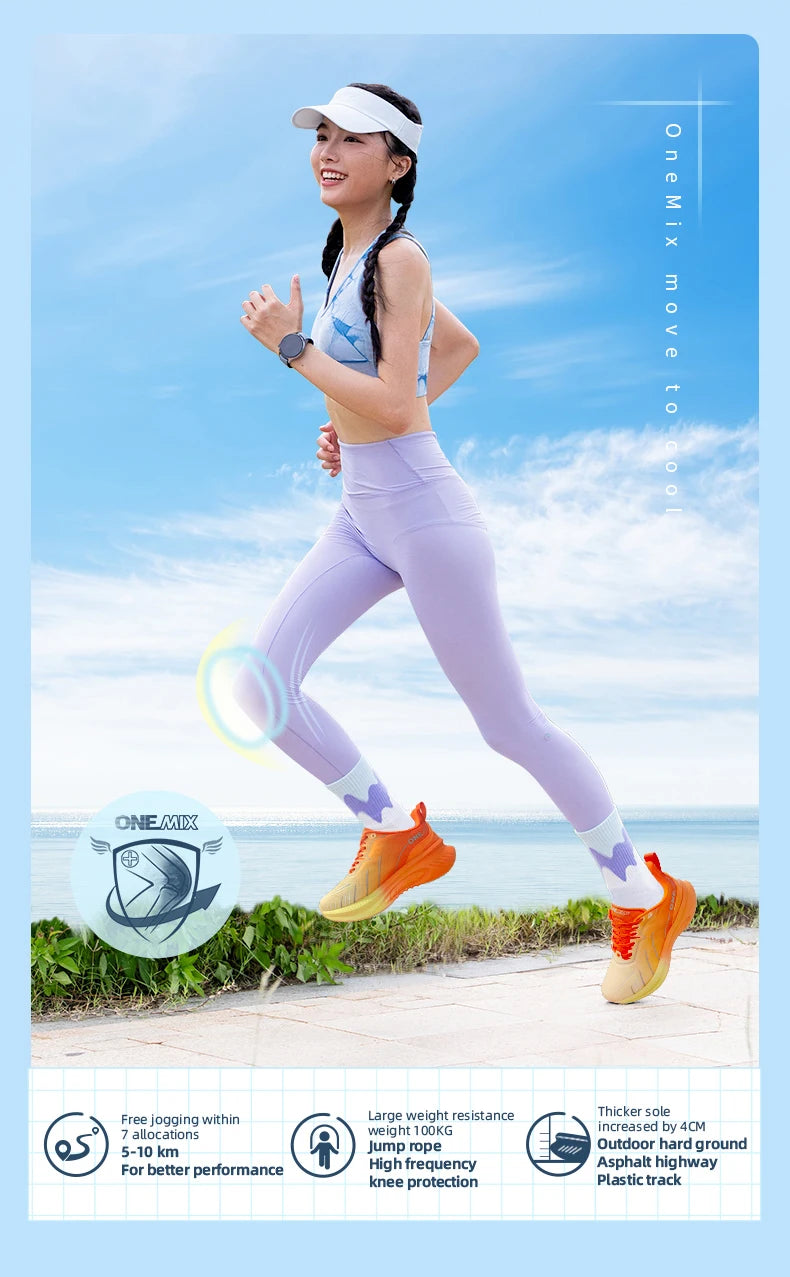 ONEMIX nové tlumicí běžecké boty pro muže, vhodné pro těžší běžce, šněrovací sportovní dámské neklouzavé outdoorové atletické pánské tenisky