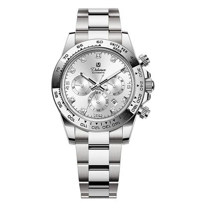 2026 NEW Automatic Mechanical Watch Man Silver Business Casual 3ATM Waterproof Multi-functional Men's Watches