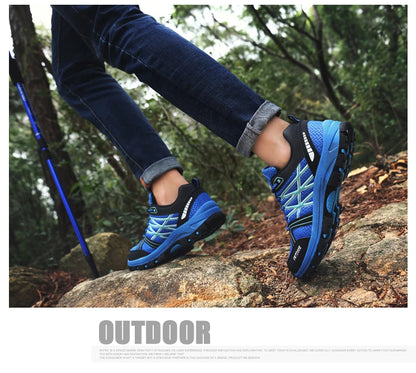 Brand Hiking Shoes Men Mesh Breathable Travel Shoe Outdoor Waterproof Hunting Fishing Shoes Mountain Off-Road Riding Sports Shoe