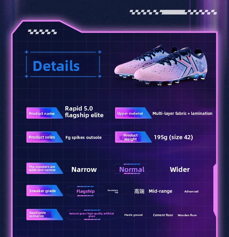 KELME FG Professional Soccer Shoes with Long Nails Natural Grass Professional Match Football Boots Indoor Anti Slip Soccer shoes
