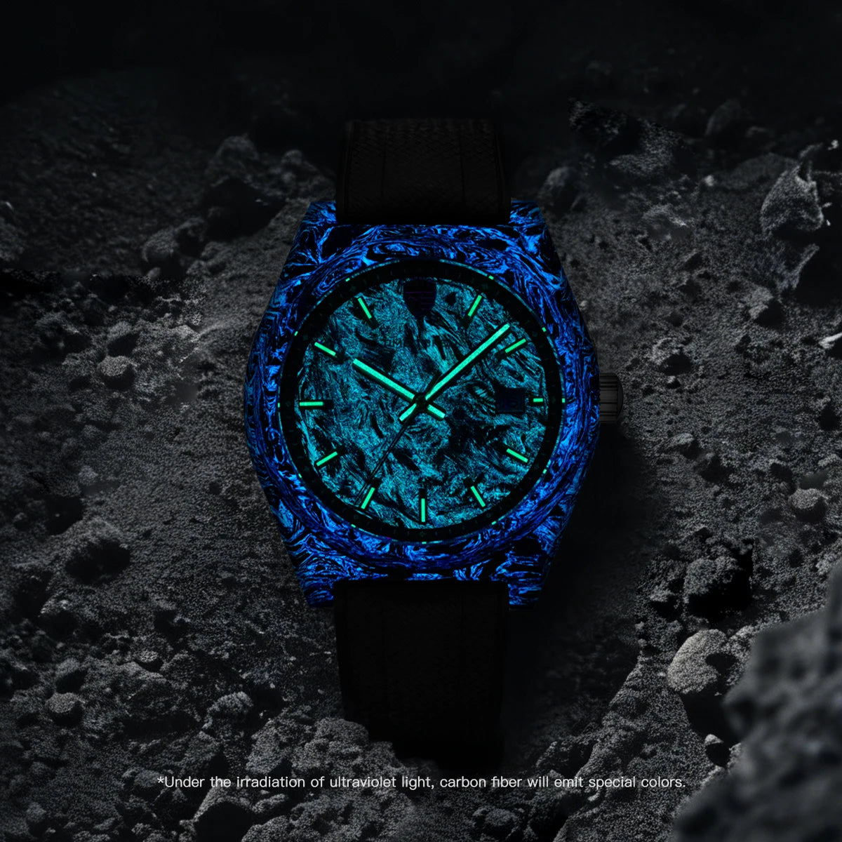 Leuchtende Automatikuhr aus Carbonfaser, 40 mm, Luxus-Taucheruhr, 100 m wasserdicht, Automatikuhr für Herren, Japan Miyota 8215 Uhrwerk