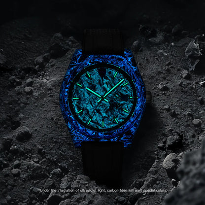 Leuchtende Automatikuhr aus Carbonfaser, 40 mm, Luxus-Taucheruhr, 100 m wasserdicht, Automatikuhr für Herren, Japan Miyota 8215 Uhrwerk