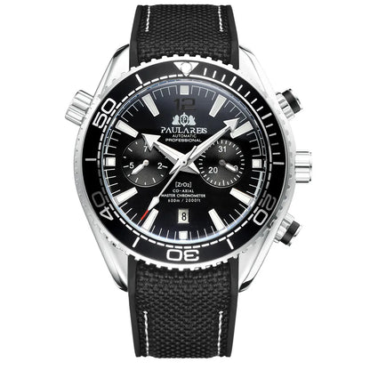 PAULAREIS P Luxury Men Automatic Self Wind Mechanical Watch for Men Rubber Strap Waterproof Luminous Date Fashion Mens Watches