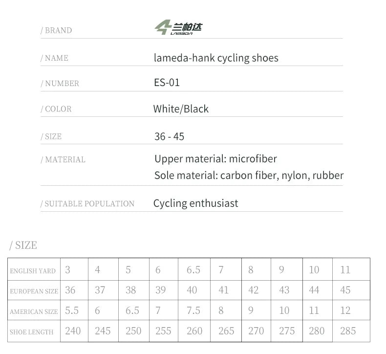 LAMEDA Pro Cycling Shoes Lock Shoes Road Bike Men and Women Hard Sole Bicycle Special Cycling Shoes MTB Bicycle Team Lock Shoes
