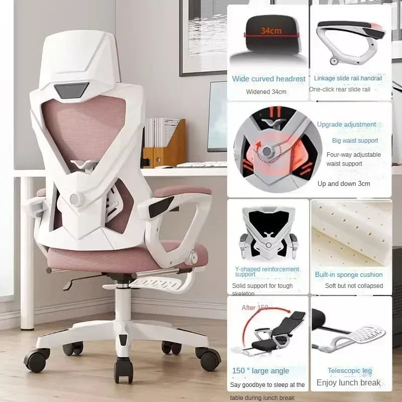 Ergonomic Computer Office Chair with Adjustable Height, Rotating Swivel Design, Comfortable Reclining Boss Chair for Home Office, Study & Gaming