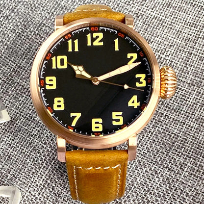 Relógio automático de mergulho para homem Tandorio 47 mm NH35 CUSN8, caixa em bronze maciço ou aço 316L, 10 ATM, cristal de safira, mostrador preto