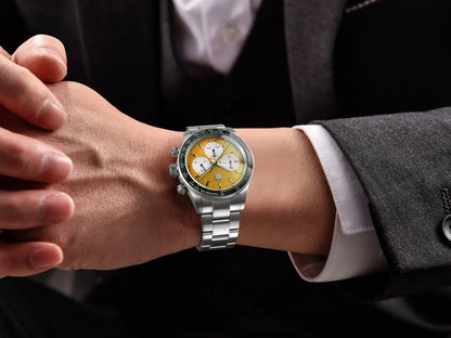 ROSSITIMI Urban Premium Men Quartz Watch Light Luxury Sports Stainless Steel VK63 Tachymeter Luminous 100m Diving Luminous Reloj