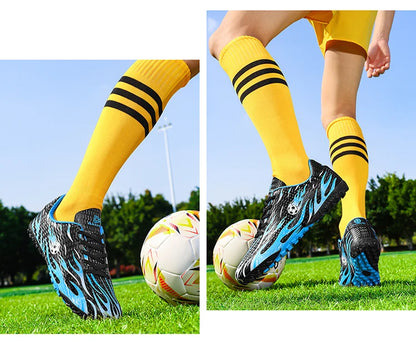 Kids Professional Football Boots Men Soccer Shoes Low-top Ankle Support Sports Youth Match Training Football Non-slip Durable