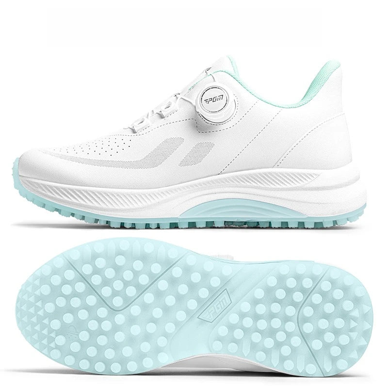 PGM Women Golf Shoes Summer Breathable Knob Shoelaces Height Increase Anti Slip Korean Outdoor Sports Sneakers XZ417
