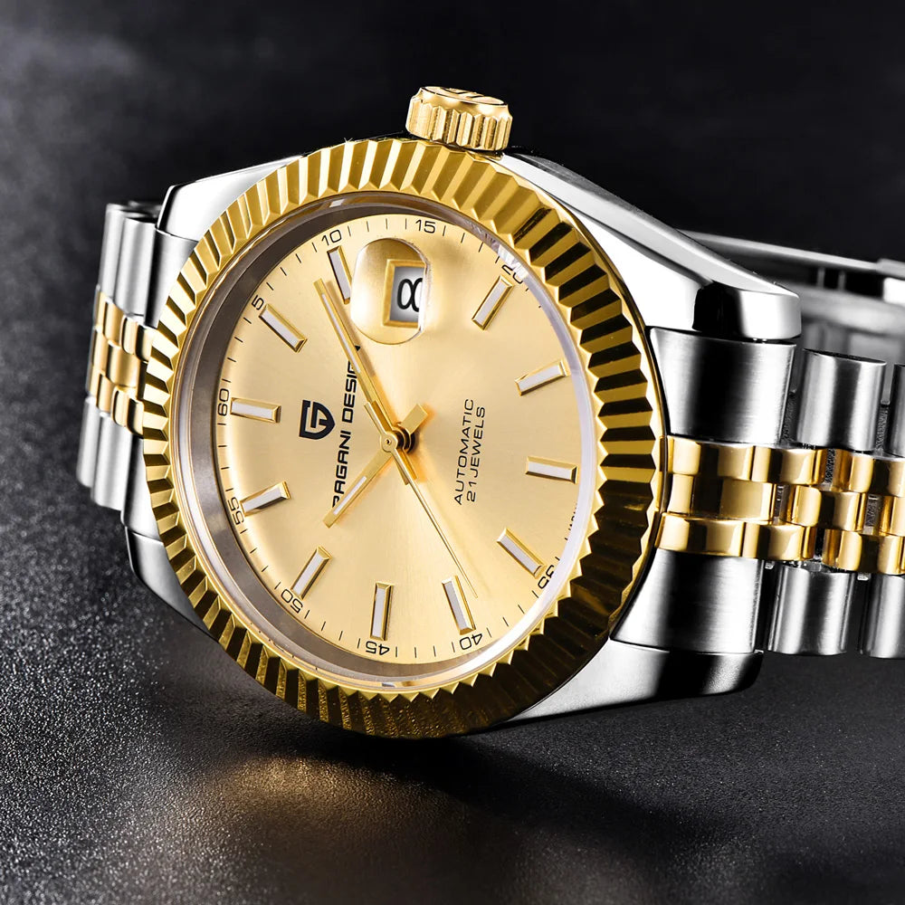 2026 New PAGANI DESIGN Watches Luxury Gold And Silver Mechanical Watches For Men Stainless Steel Sapphire Mirror Automatic Watch