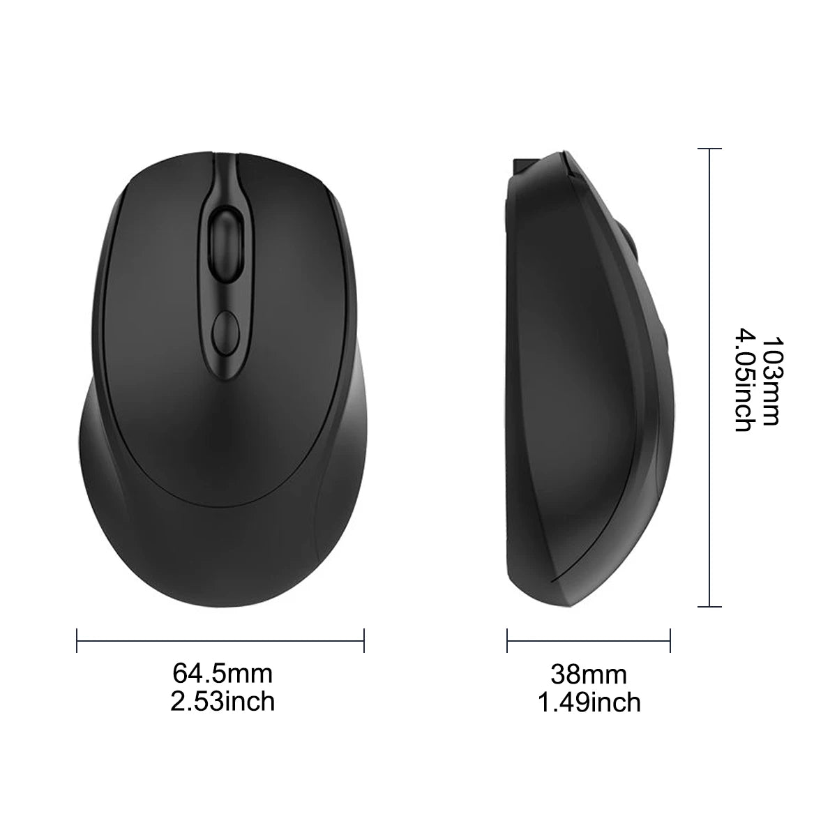 Mouse wireless compatibile Bluetooth 2.4G ricaricabile, mouse wireless per computer USB silenzioso da gaming per PC, laptop, Macbook e tablet