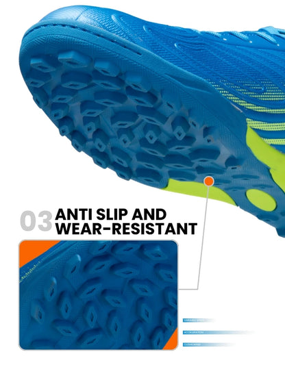 Baasploa Men Professional Soccer Shoes Outdoor Anti-Slip Training Sport Shoes Male Light Leather Football Boots Chuteira Campo