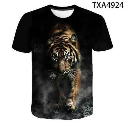 2020 New Tiger 3D T Shirt Men Women Children Summer Fashion Short Sleeve Printed Animal T-Shirt Cool Tops Tees Boy Girl Clothing