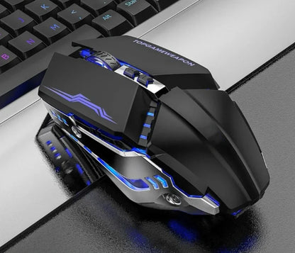 Mouse RGB dual-mode cablato e wireless 2.4G, mouse gaming ricaricabile silenzioso, mouse regolabile 3600 DPI per laptop