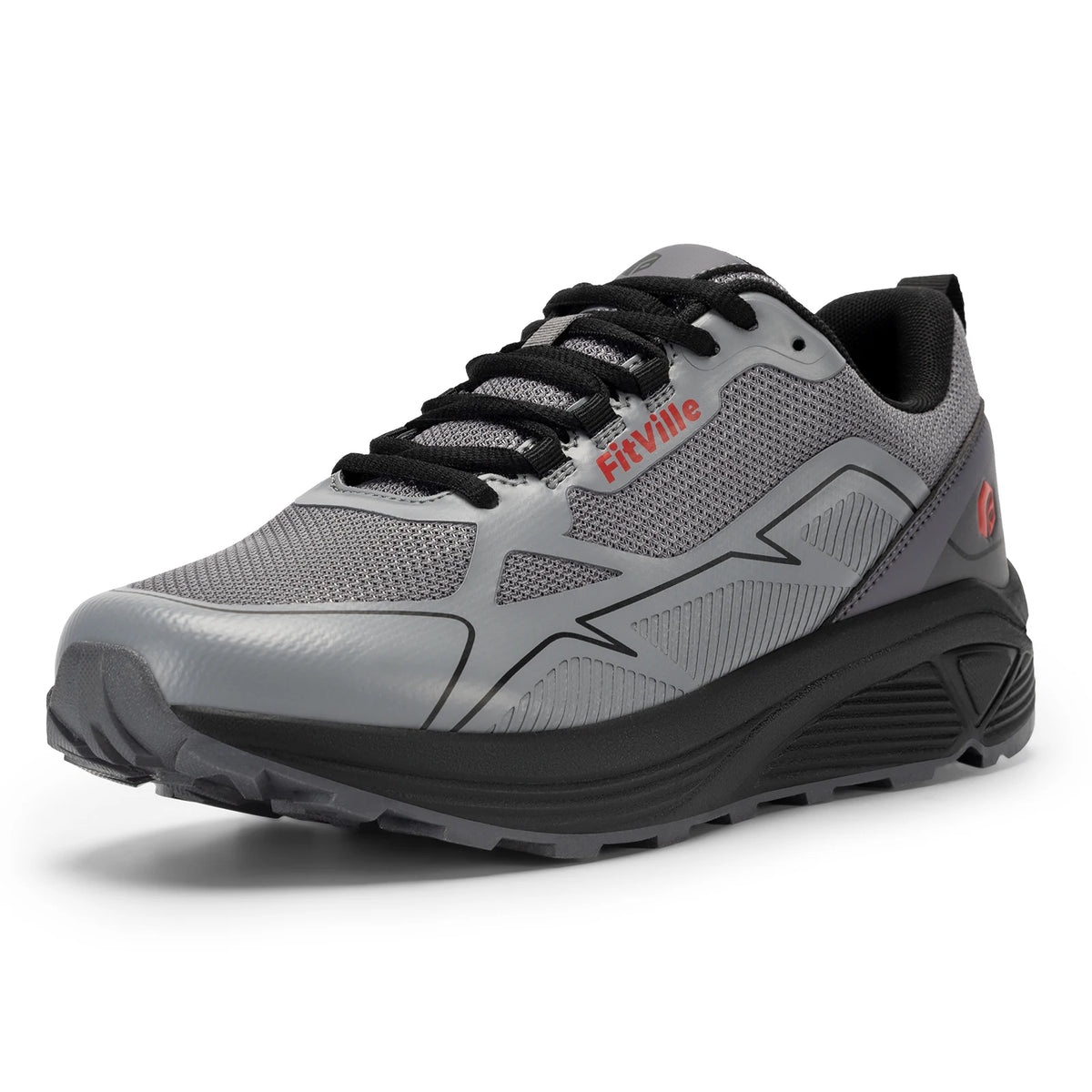 FitVille Non-Slip Trail Running Shoes Men's Sneakers Extra Wide Lightweight for Male Swollen Feet Arch Support Pain Relief