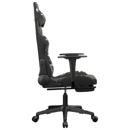 Gaming Chair with Massage Lumbar Support & Footrest, Adjustable Reclining Gaming Chair, 360° Swivel Ergonomic Gaming Chair for Office & PC Gaming