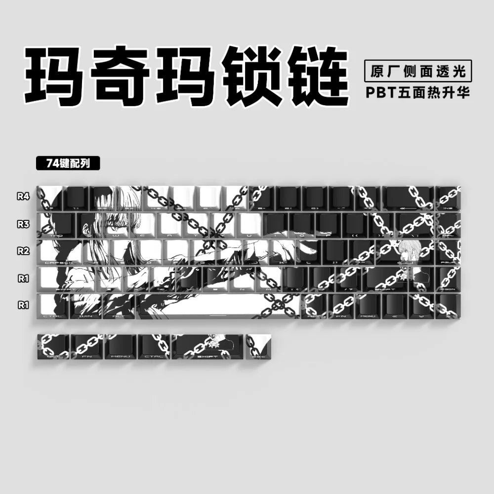 Machima Keycap PBT Cherry Side Engraved Translucent Keyboard Keychain Compatible with MX Switch Gaming Mechanical Keyboard