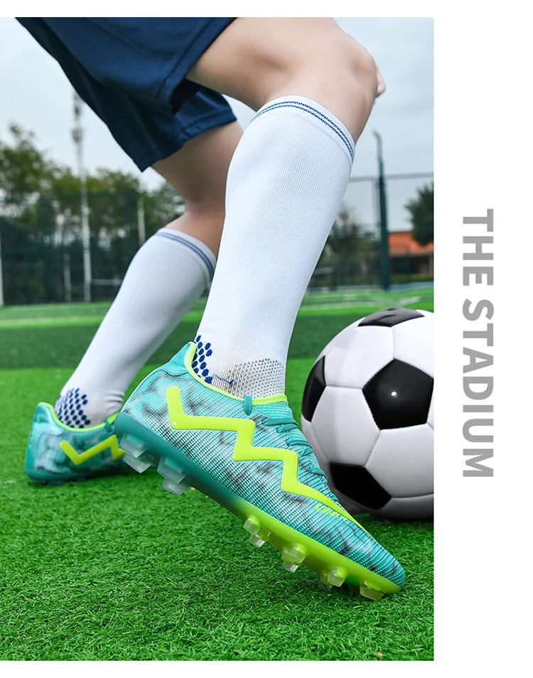 Mens Football Shoes Anti Slip Wear-resistant Grass Contest Training Youth Football Boots Light Five-a-side Soccer Shoes for Man