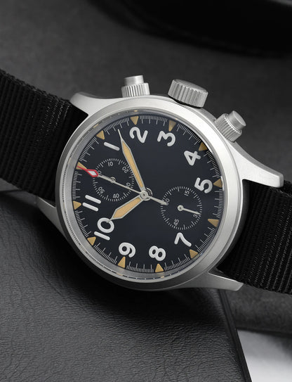 Militado ML1868 Watch - VK61 Quartz Movement 100m Waterproof Watches Men Stainless Steel Chronograph Sapphire Crystal Wristwatch