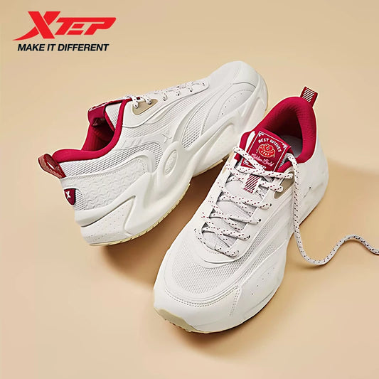 Xtep Men's Outdoor Shoes Rebound Soft Non-Slip Casual Chic Vintage Low Top Lace-Up Street Sneakers 874119320005