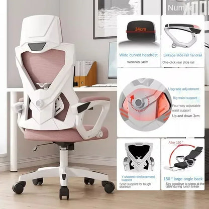 Ergonomic Computer Office Chair with Adjustable Height, Rotating Swivel Design, Comfortable Reclining Boss Chair for Home Office, Study & Gaming
