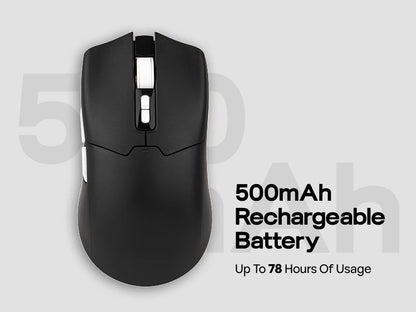Mouse da gaming EPOMAKER Click Lite cablato/BT/wireless 2.4GHz con sensore PAW3311, da 800 a 24000 DPI e batteria da 500mAh per PC/Mac/Linux