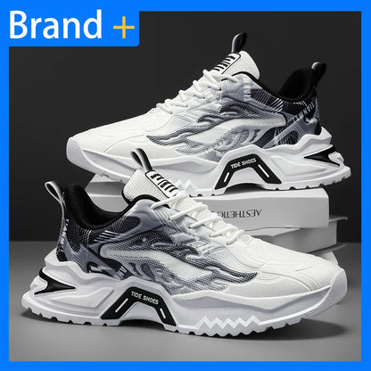 Men Sports Shoes Fashion Lace Up Versatile Non Slip Thick Soled Teenagers Daily Wear Comfortable Casual Running Shoes for Men