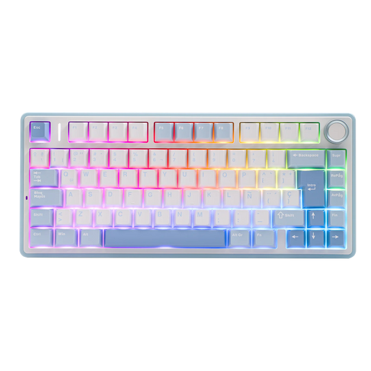 EPOMAKER AULA F75 ISO-ES 75% Spanish QWERTY Hot-Swap Gasket-Mounted Wired/Bluetooth/2.4GHz Wireless Mechanical Gaming Keyboard RGB Backlight