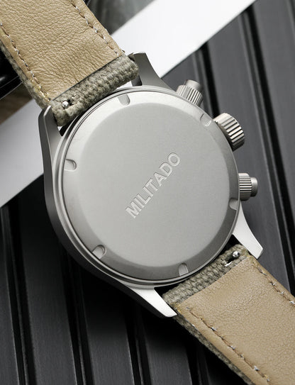 Militado ML1868 Watch - VK61 Quartz Movement 100m Waterproof Watches Men Stainless Steel Chronograph Sapphire Crystal Wristwatch