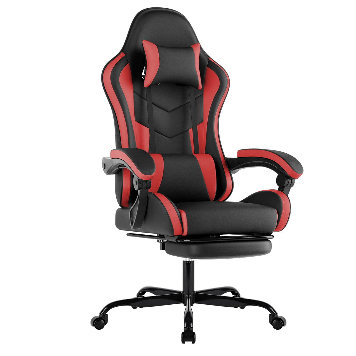 WOTSTA Gaming Chair with Footrest Ergonomic Gamer Chair, Adjustable Lumbar Support, Headrest, Reclining Computer Chair for Gaming & Office