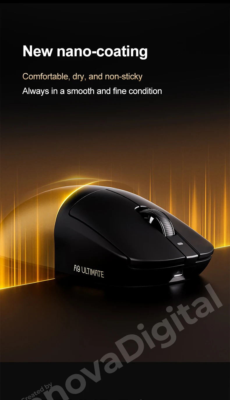 Mouse da gaming wireless ATK Dragonfly A9 Ultimate A9 Air PAW3950 ultraleggero ergonomico e-sport per gamer FPS CSGO A9 Ultra