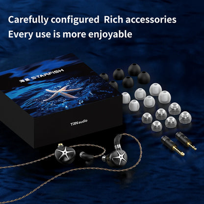 TRN Starfish HiFi Wired Earphones 12mm Dynamic Driver In-Ear Monitors with Beryllium Diaphragm, Detachable Cable Audiophile HiFi Headphones